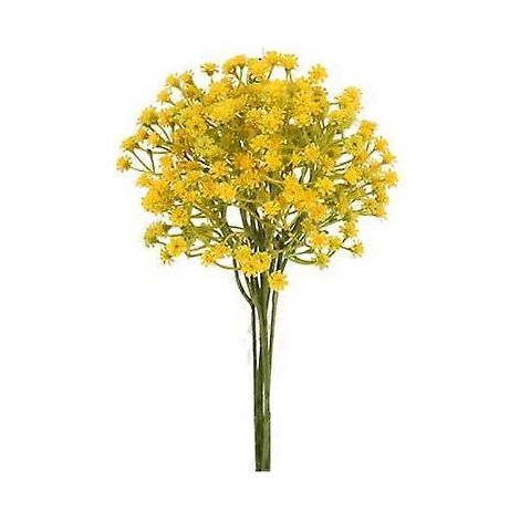 Lot de 6 fleurs artificielles de gypsophile réalistes, réutilisables, finitions soignées, couleurs inaltérables, fausses plantes pour la décoration intérieurejaune (1/5)