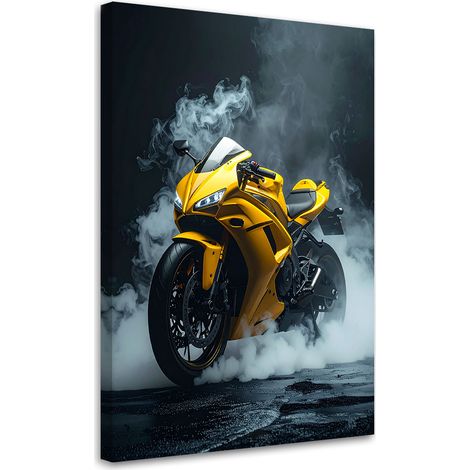Cuadro sobre Lienzo, Motocicleta amarilla Motocicleta, 20x30 (1/5)