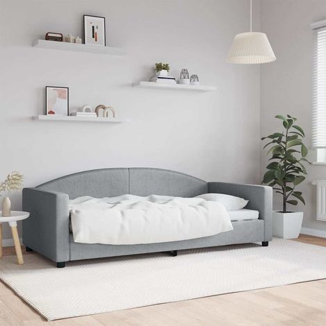 Day Bed without Mattress Light Grey 90x190 cm Single Fabric vidaXL