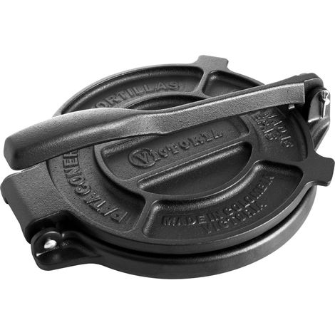 Victoria 36997 Presse à Tortilla pour Tortillas Mexicaines en Fonte 20cm, Pataconera Noir