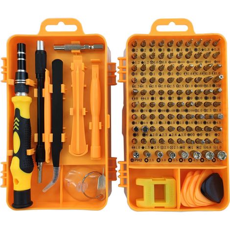 Kit Tournevis de Précision 115 en 1 pour Réparation iPhone Android PC, Outils Électroniques Haute Torsion-Alovez-WCY (1/3)
