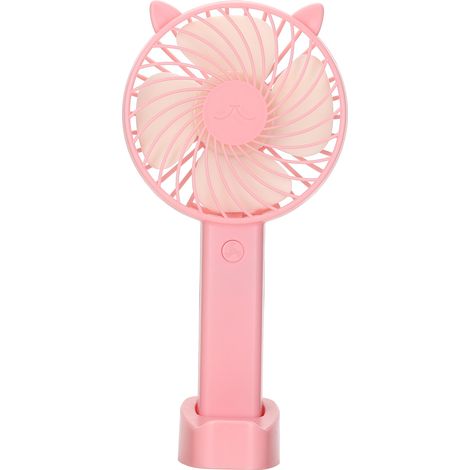 Mini ventilateur portable électrique de bureau avec base, 3 vitesses réglables, rechargeable par USB, idéal pour les voyages, le bureau et la maison. (1/5)