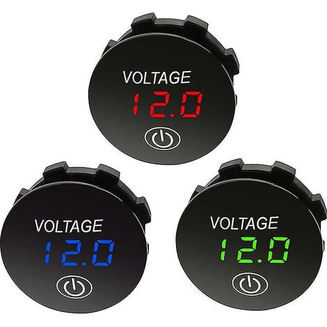 Digitales LED-Voltmeter mit Batteriekapazitätsanzeige und Touch-Ein-/Ausschalter für Auto und Motorrad