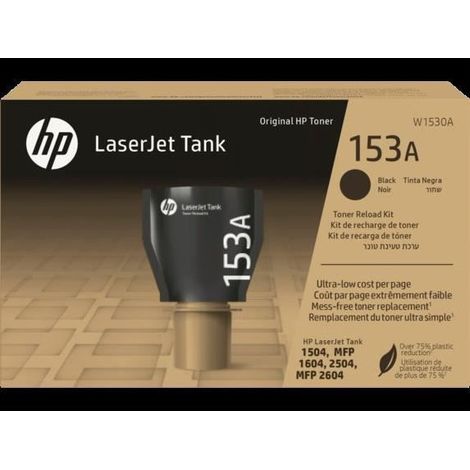 Kit de recharge de toner noir Authentique- HP - HP 153A - Pour LaserJet Tank (W1530A) (1/5)