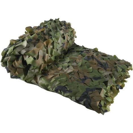 Rectangular shade sail in green camouflage mesh, camouflage design, 3x4 meters (1/4)