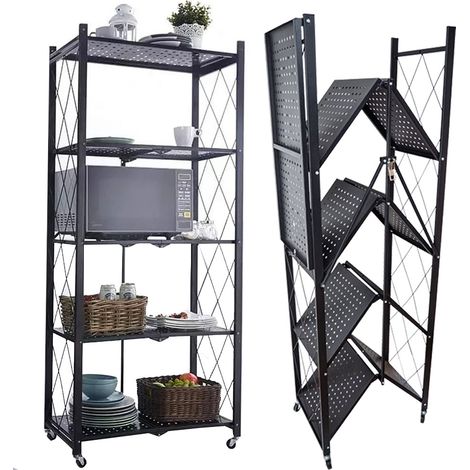 Regal Racks RAW5T, Metall, 5 Ablagen, 1630x720x340 mm, max. 50 kg/Ablage, tragbar, auf Rädern (1/5)