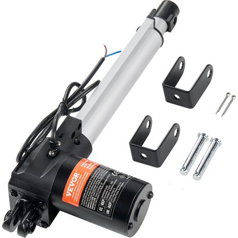 Actionneur Linéaire 12 V, Actionneur de Mouvement Linéaire Robuste 200 mm 6000 N 5 mm/s avec Support de Montage et Protection IP44 pour Portes Électriques, Machines Industrielles, Navires, Cargo (1/5)