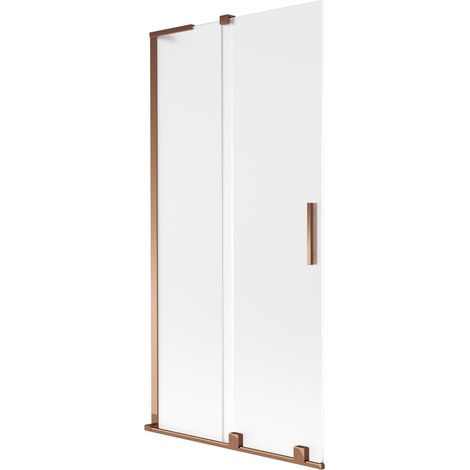 Mexen Velar L mampara de ducha corredera de 2 hojas 95 x 150 cm, esmerilada, oro rosa - 896-095-003-31-60 (1/5)