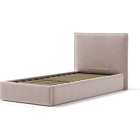letto singolo contenitore "zoom" in tessuto rosa 90x190 cm