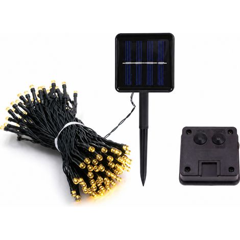 Guirlande Lumineuse LED Solaire Blanc Chaud, 300 LED, Télécommande et Recharge USB, Étanche Extérieur Jardin (1/5)