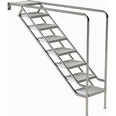 Eichenwald Pooltreppe Modell 08.3 Miami nur Unterteil Beckentiefe 1999mm 8 ABS-Stufen