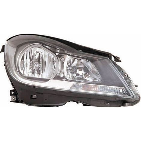 Phare avant droit H7/H7 base noire Mercedes Classe C W204 phase 2 2011-2013