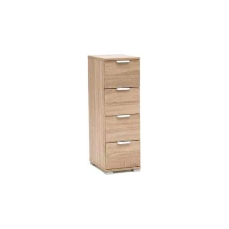 Cassettiera 4 cassetti sonoma già montato L27 H85 P38 - consegnato già montato