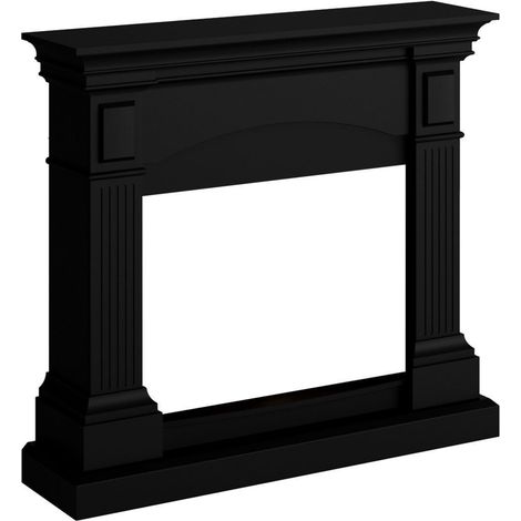 Cornice per Camino Finto Caminetto Tagu Magna in Legno MDF Nero (1/5)