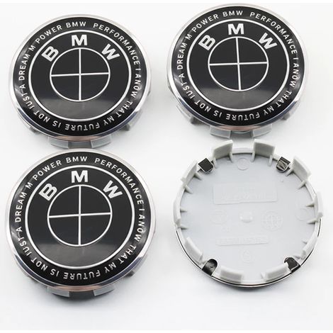 (Lot de 4 enjoliveurs 68 mm, Thunder All Black) - Cache-moyeu de roue, autocollant central de volant, logo BMW M (avant, capot, coffre), compatible avec BMW X6 G01 E84 X1 X2 X3 (1/5)