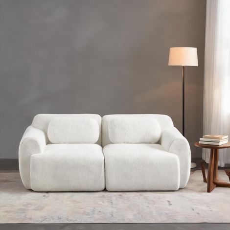 Canapé modulable en tissu beige neutre 189 x 91 x 71 cm (1/5)