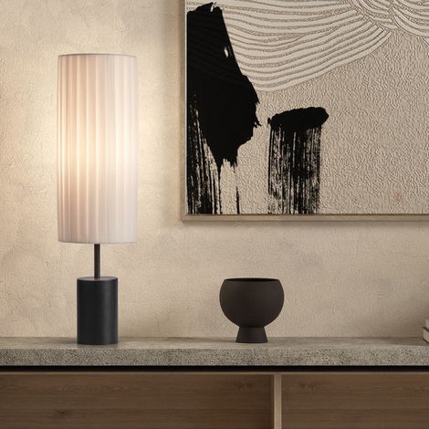 Lampe de table métal et abat-jour plissé Tabata (1/3)