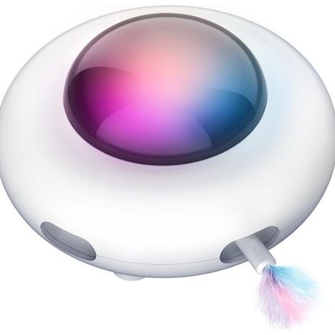 Jouet électronique interactif pour chats avec plume rotative, mode intelligent, faible bruit, arrêt auto
