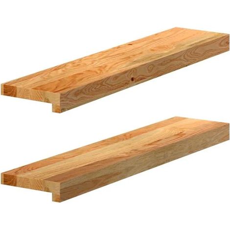 Appuis de fenêtre, 2 pièces, brun clair, chêne massif.
