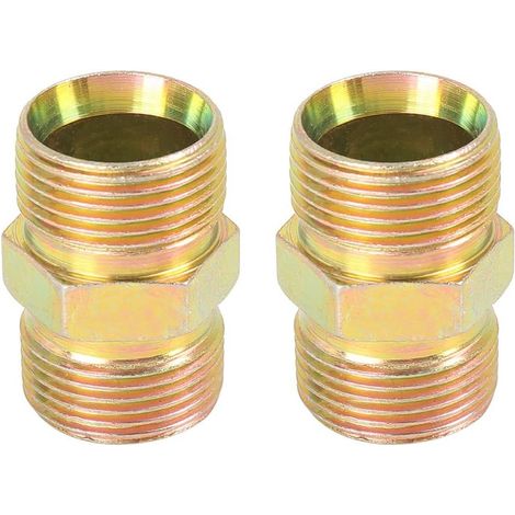M22x1,5 à M22x1,5 Filetage mâle Voiture Droit Fer Tube Raccords 2 Pcs (1/5)