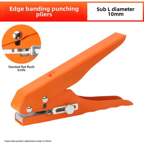 Pince à perforer pour placage de chants 10mm – recouvrement trous de vis, travail du bois, PVC, outillage (1/5)