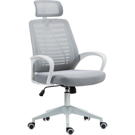 7H SEVEN HOUSE - Silla de Escritorio Ergonómica TaskMaster Pro, Reposacabezas, Respaldo Transpirable, Altura Ajustable, Reclinable, Soporte Lumbar, Reposabrazos y Ruedas, Negro/Gris Oscuro/Gris Claro