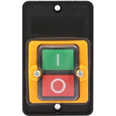 Push Button Switch, AC220V/380V 10A Waterproof Push Button Switch Safety ON/OFF Push Button Switch for Mechanical Equipment Textile Machinery (1/4)
