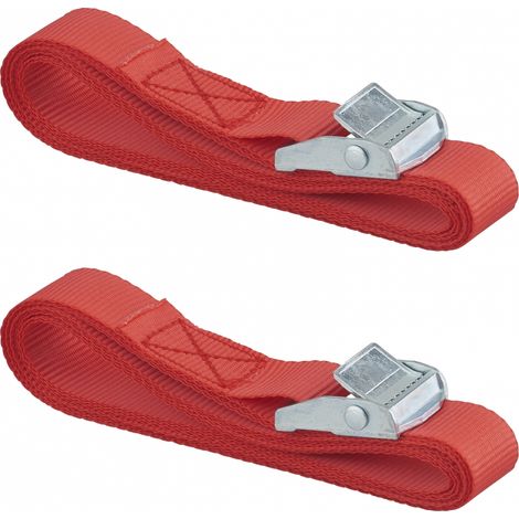 Set di 2 cinghie di tensione, 2,5m con fibbia autobloccante, rosso - THIRARD