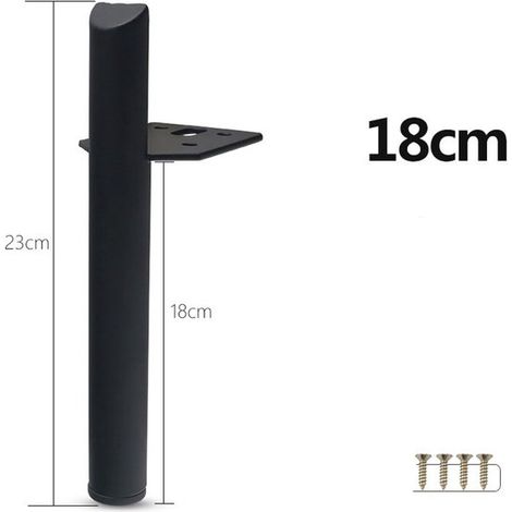 Möbelbeine für Badezimmerschränke, Sofas, Couchtische und Schränke – Schwarz, 18 cm