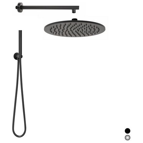 KIT SOFFIONE DOCCIA TONDO SEVEN Misura: Nero Opaco Matt
