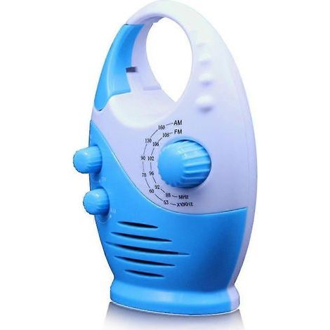 Radio de douche étanche, haut-parleur AM/FM à volume réglable, radio sans fil avec poignée supérieure (1/4)