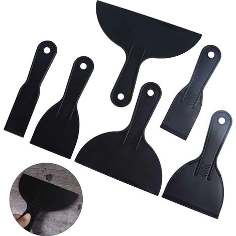 Grattoirs en plastique durables, couteau à mastic mural pour enlever le papier peint, plâtrer, grattage à la pelle 12 pièces (1/5)