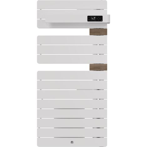 THERMOR - Sèche-serviettes connecté Allure 4 1500W Blanc brillant/Chêne Mat à droite - 483309 (1/2)