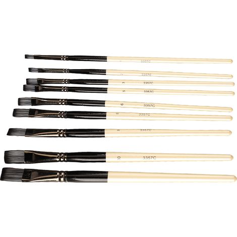 Set de 9 pinceaux acrylique nylon souple élastique, artisanaux, pour débutants, peinture huile et acrylique (1/5)