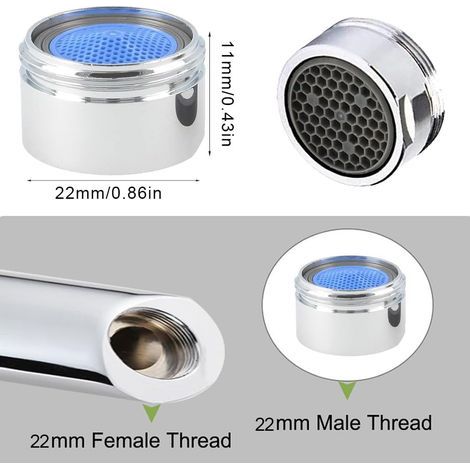 3-Piece Faucet Aerator, Water Filter, Copper, M22, Bathroom, Kitchen (1/5)