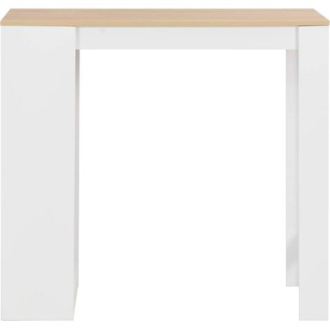 Maison Exclusive - Table de bar avec étagère Blanc 110x50x103 cm (1/5)