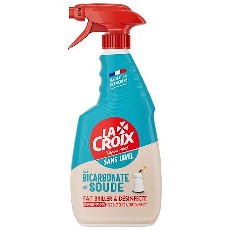 Nettoyant désinfectant La Croix sans javel au bicarbonate de soude - Spray de 500 ml (1/2)