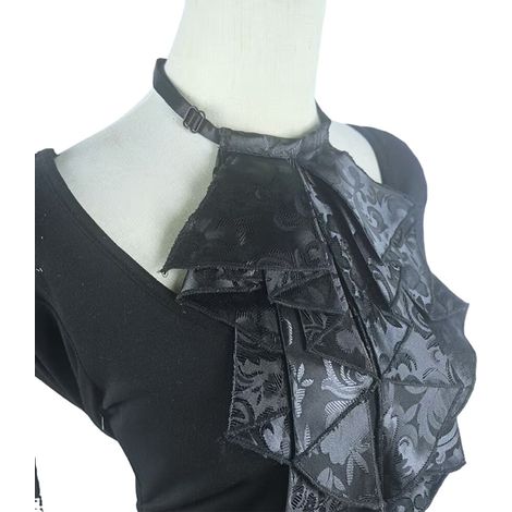 Collana in pizzo principessa Jabot, collana removibile - Nera
