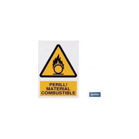 Cartello in polistirolo 297x210 mm - materiale combustibile, alta visibilità e durata.