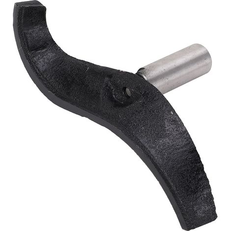 Support porte-outil cintré pour tour à bois, acier allié et fonte, colonne Ø25 mm, accessoire tournage du bois (1/5)