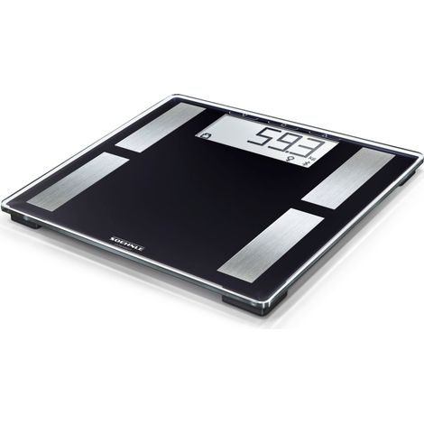 Soehnle Shape Sense Connect 50 mit Bluetooth Personenwaage plus App, Waage für BIA-Premium-Körperanalyse, Körperfettwaage mit großem LCD-Display, schwarz (1/5)