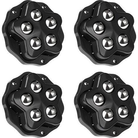 Four sturdy and durable self-adhesive steel ball casters, no drilling required, adhesive and brake pads included. (1/5)