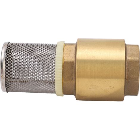 Clapet anti-retour en laiton G1 unidirectionnel, étanchéité optimale, longueur 99 mm, avec filtre pour eau et huile. (1/5)