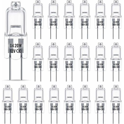 Ampoules halogènes G4 12V 20W, lumière chaude, gradable, 350lm
