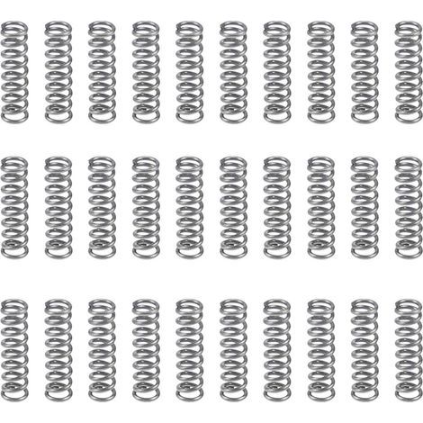 30 - Compression Spring - 304 Stainless Steel - High Corrosion Resistance and Elasticity for Tools and Toys, Silver, 10x3x0.5mm (1/5)