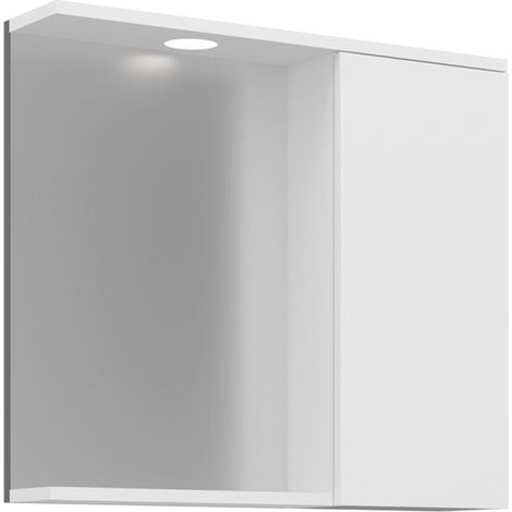Meuble Salle de Bain avec Miroir "Purus 80" - 75 x 18 x 68 cm - White (1/3)