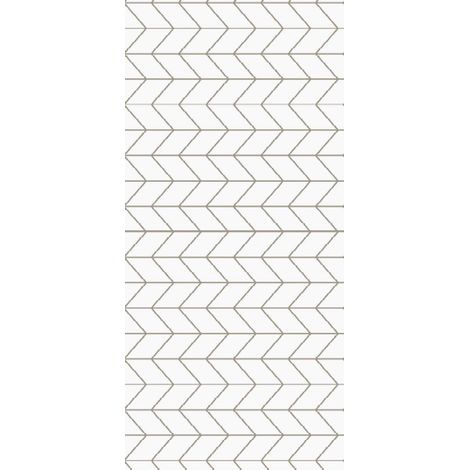 Rideau de douche Rosa en polyester 180 x 180 cm, motif 15 blanc à chevrons géométriques gris