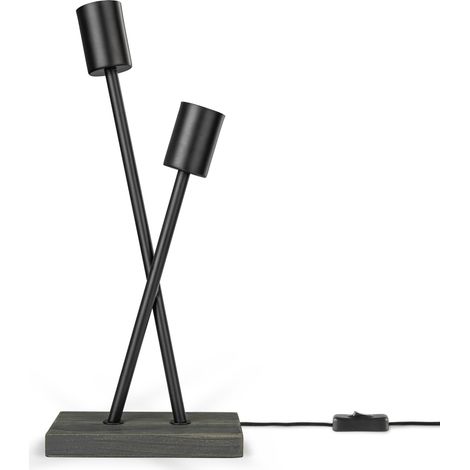 Paco Home Lampada Tavolo Terra Vintage E27 Soggiorno Industriale Design Moderno LED Retrò Lampada da tavolo, Nero (1/4)