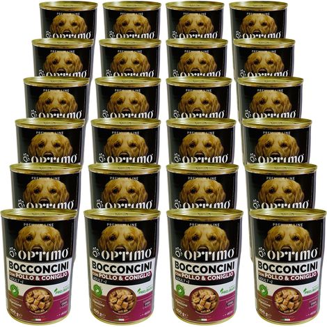 OPTIMO SET 24 BOCCONCINI PER CANE AL GUSTO POLLO E CONIGLIO DA 400 GR