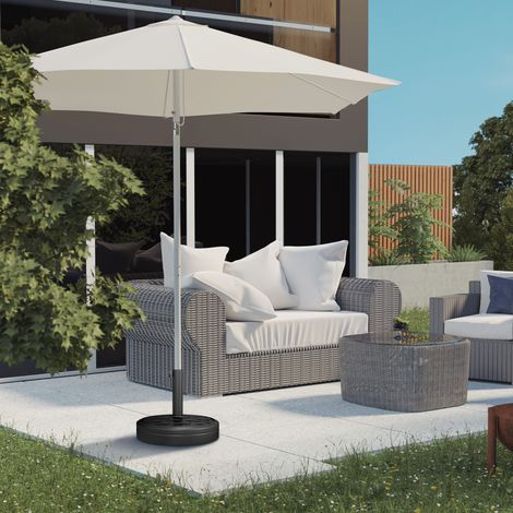 Base parasol béton 18kg porte-parapluie rond pour 32/38/48mm, noir (1/4)